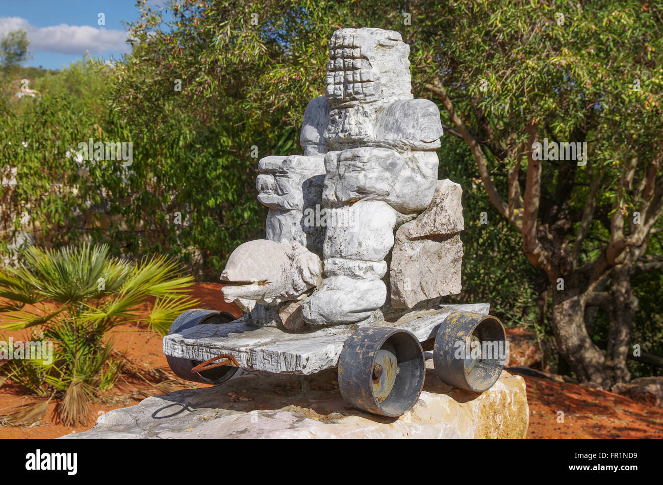 Statue in Alte city, Algarve, south Portugal, Europe, touristic village Stock Photo