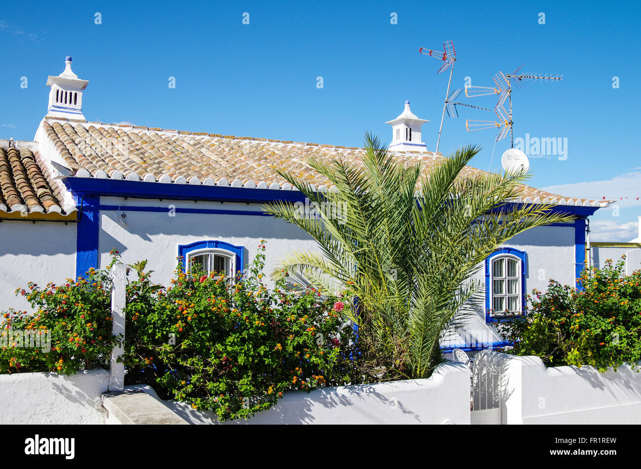 Cacela city, touristic place, traditionnal house, colorful,  Algarve, south Portugal, Europe Stock Photo