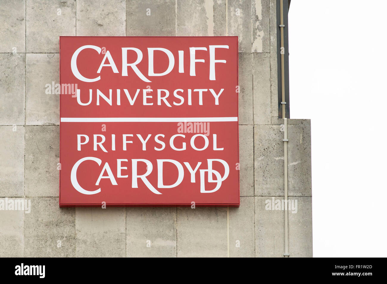 Cardiff University sign logo. Stock Photo