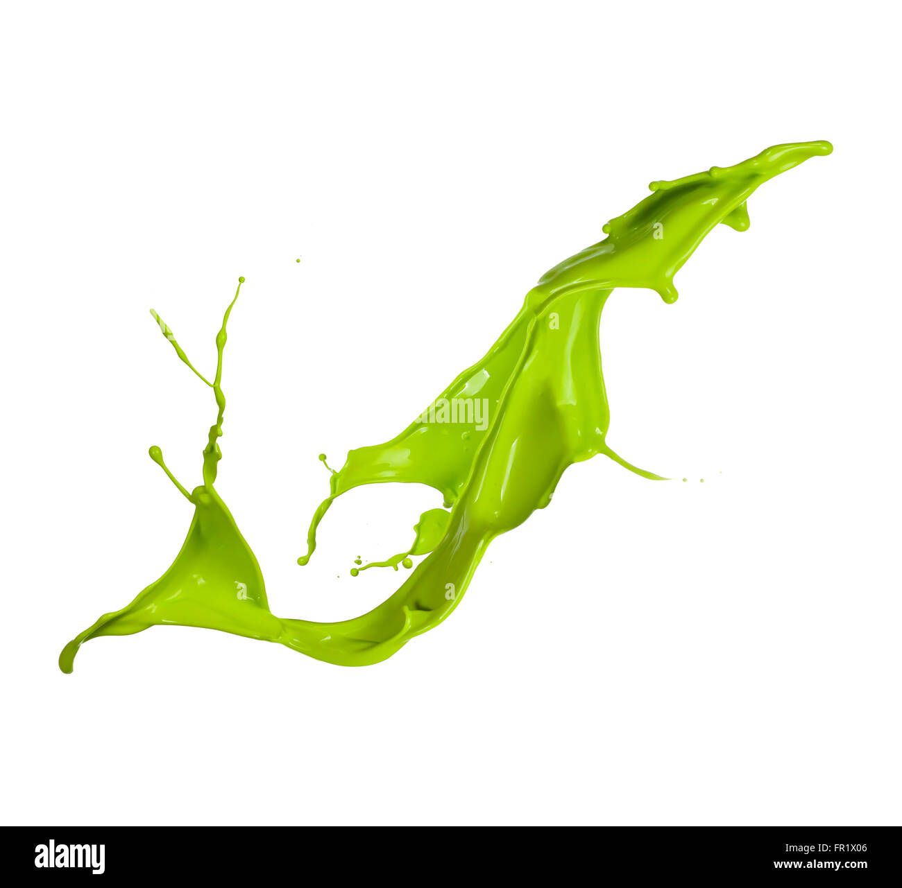 Green paint splash, isolated on white background Stock Photo - Alamy