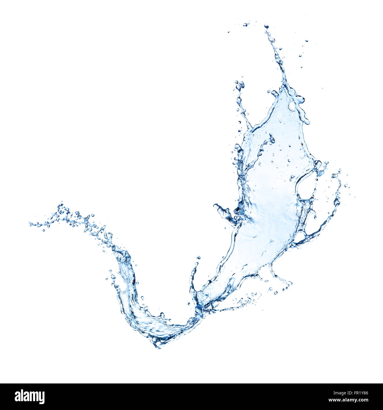 Blue water splash isolated on white background Stock Photo - Alamy