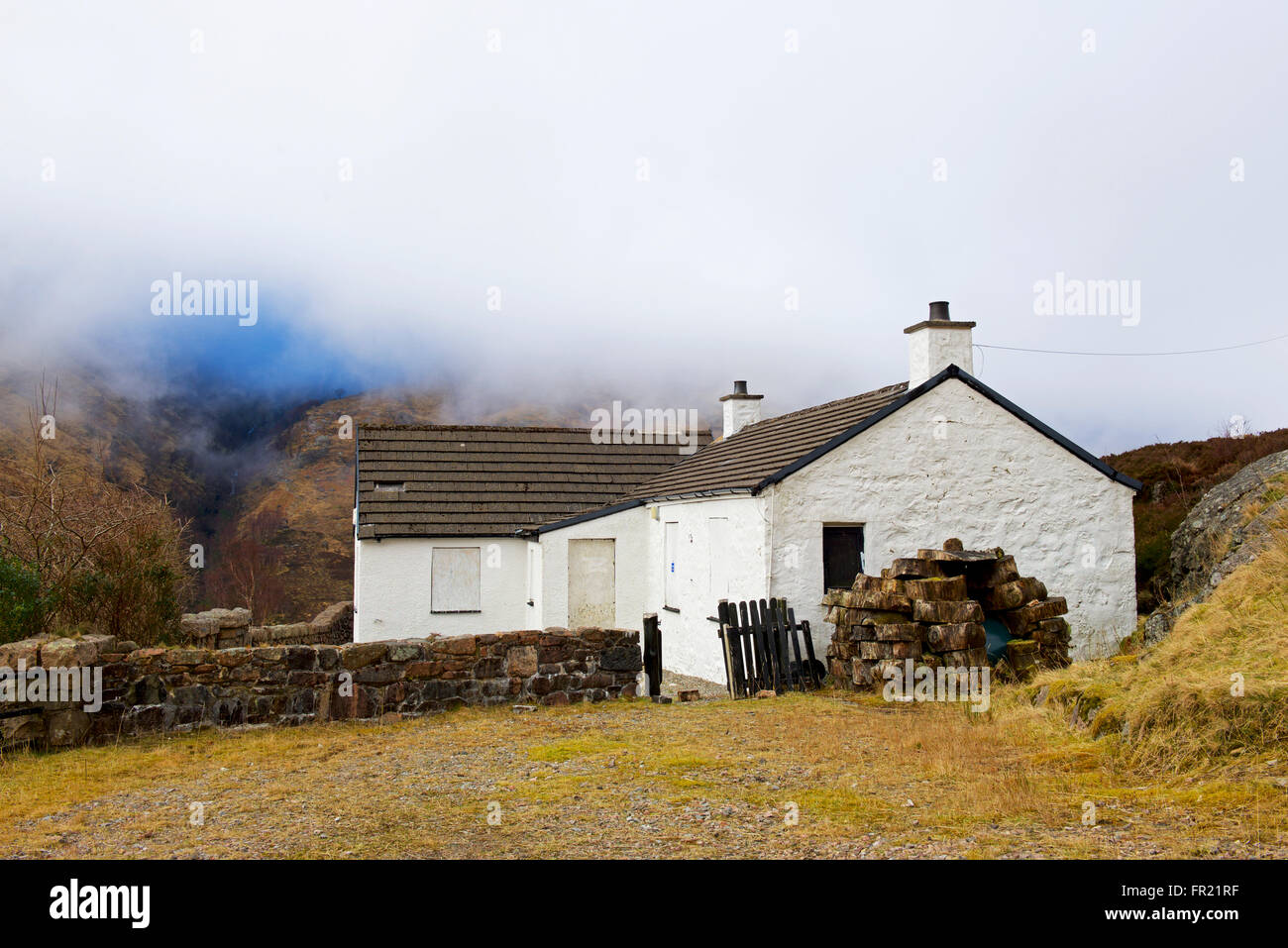Jimmy Savile's rural retreat in Glencoe, Scottish Highlands, UK Stock