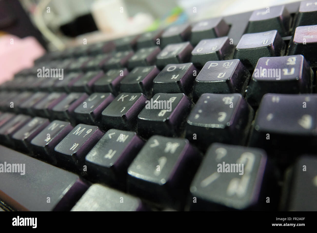keyboard computer Thai Language (Selective focus Stock Photo Alamy