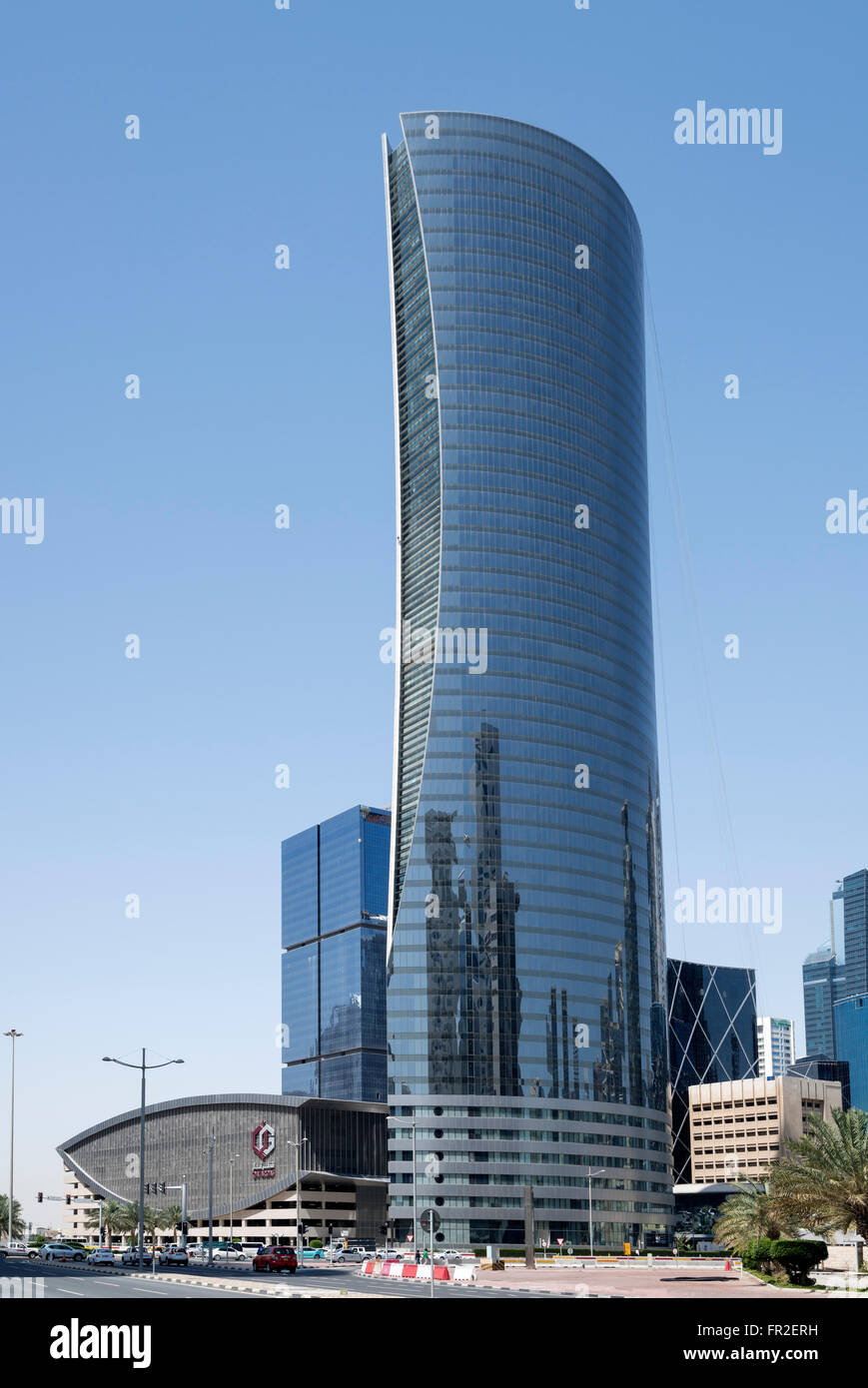 Office tower headquarters building of Qatar Gas company in Doha Qatar Stock Photo