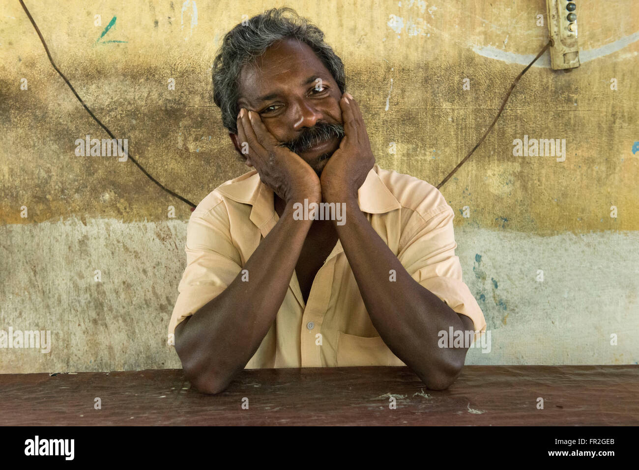 Shop Owner, Munroe Island Stock Photo