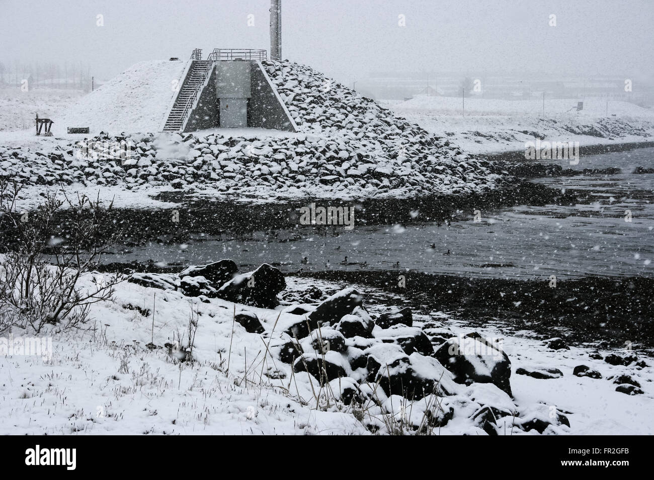 Iceland snow storm Stock Photo - Alamy