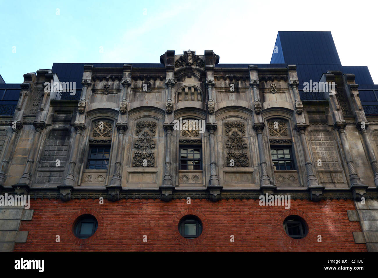 Side wall of the Alhondiga building, now the Azkuna Zentroa cultural centre, Bilbao, Basque Country, Spain Stock Photo