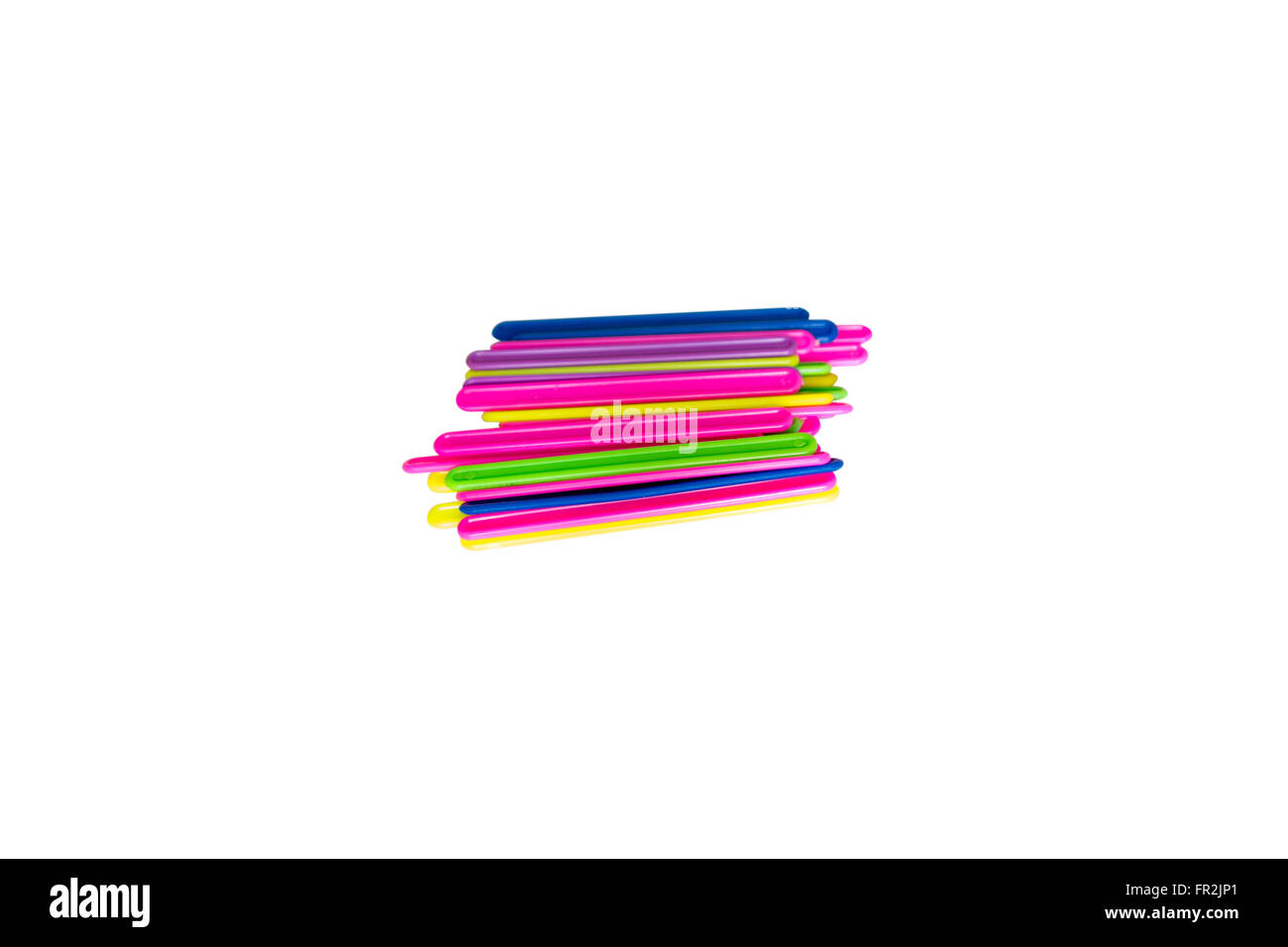 colorful plastic sticks for teaching children to count Stock Photo