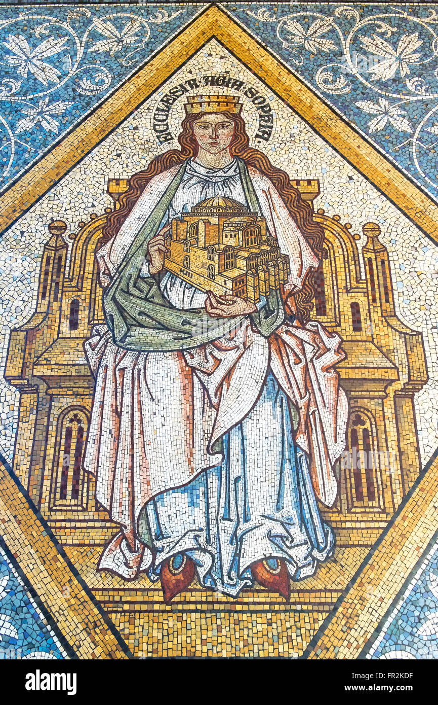 Floor mosaics, Cologne Cathedral, North Rhine Westphalia, Germany, Unesco World Heritage Site Stock Photo