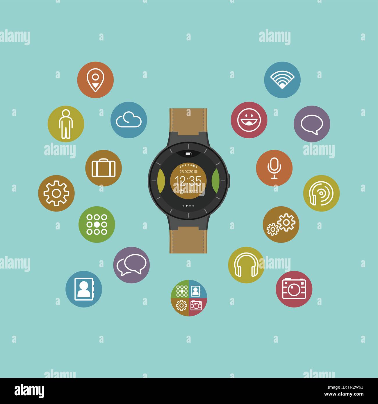 Smart watch wearable computer Stock Vector Images - Alamy