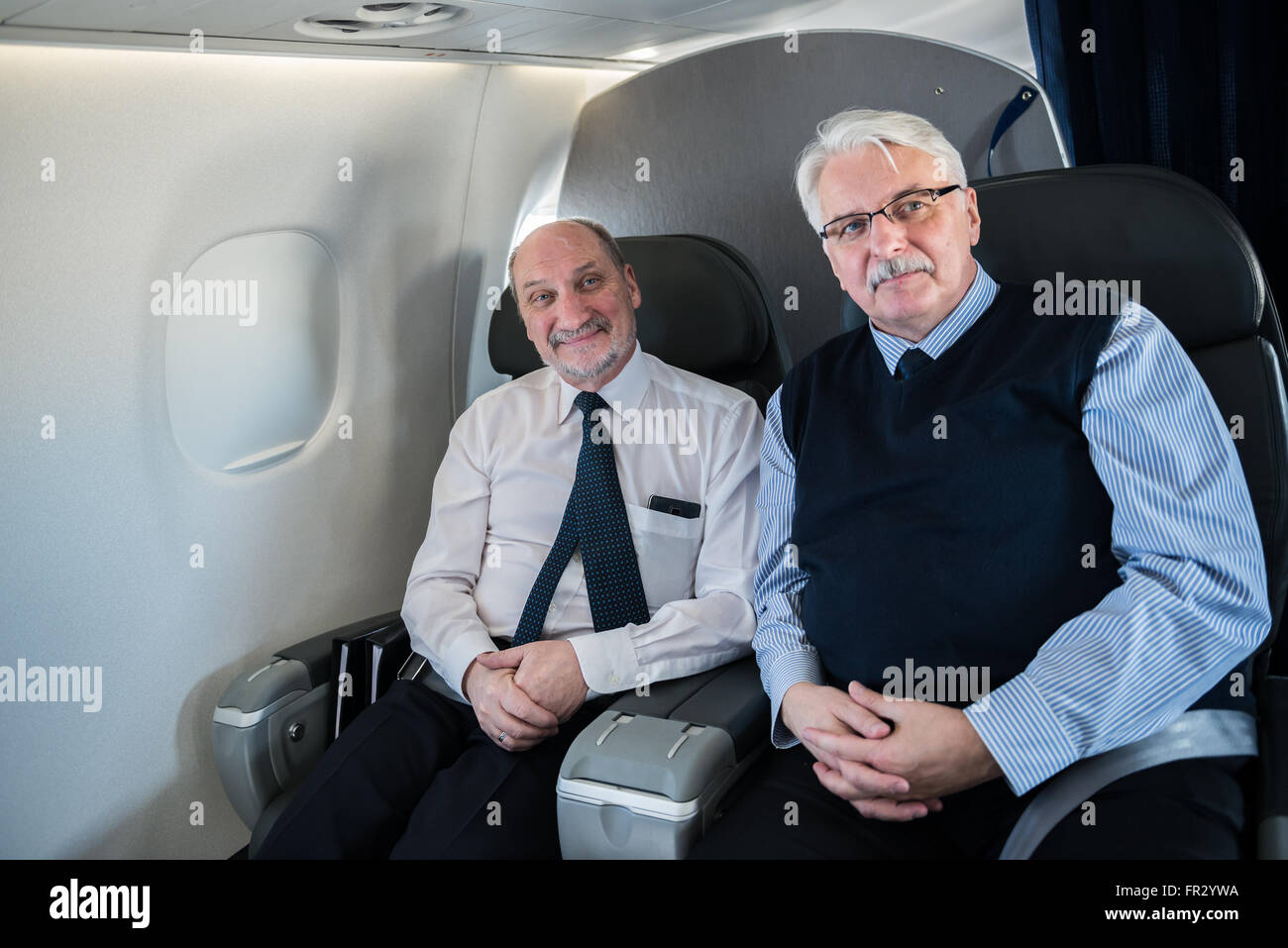 Polish Minister of National Defence Antoni Macierewicz and Minister of Foreign Affairs Witold Waszczykowski during visit in UK Stock Photo