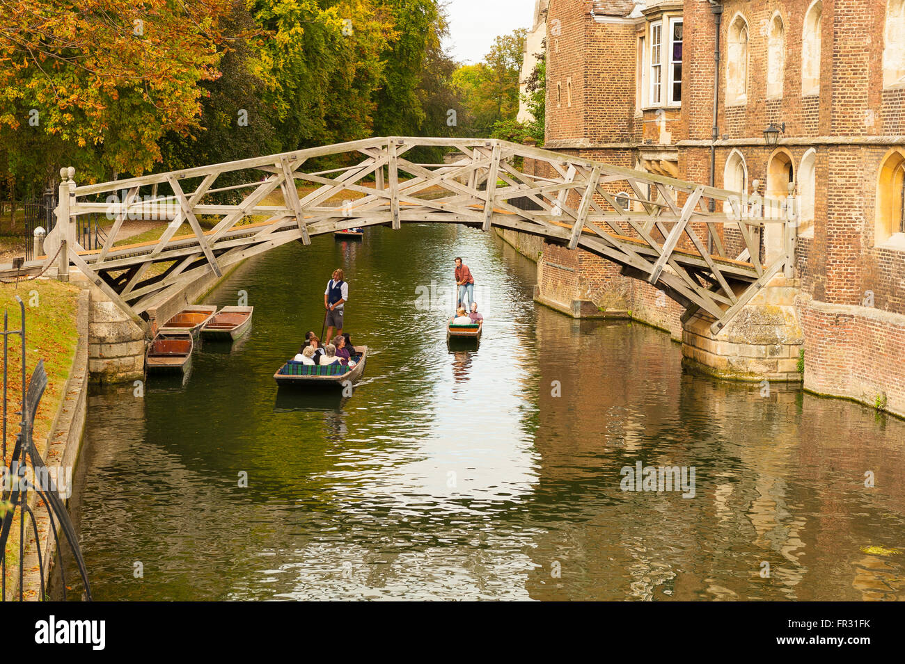 Mathematical Bridge over the River Cam, Cambridge Stock Photo