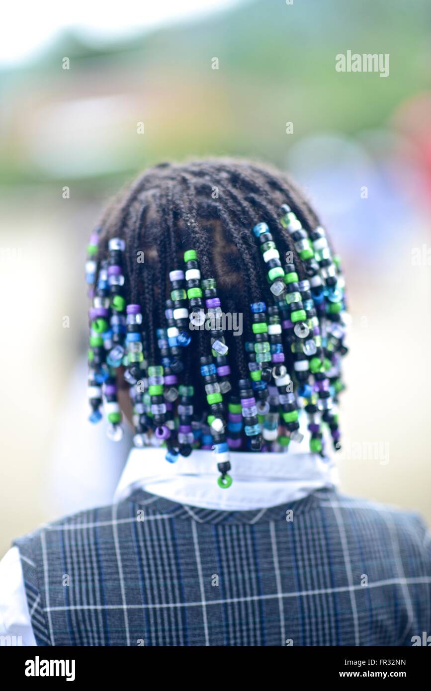 Girls with African-Colombian hairstyle. Stock Photo