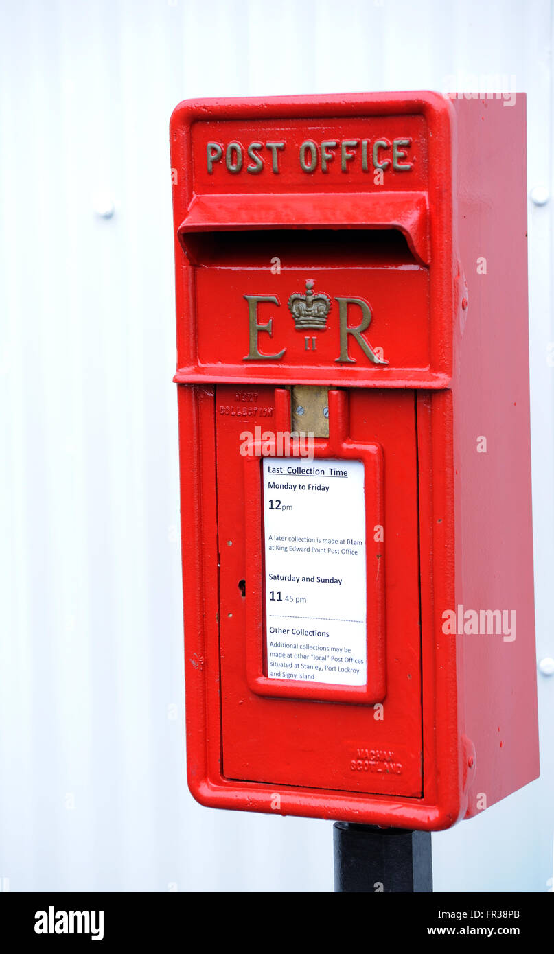 Post box outside the Post Office Grytviken. South Stock Photo
