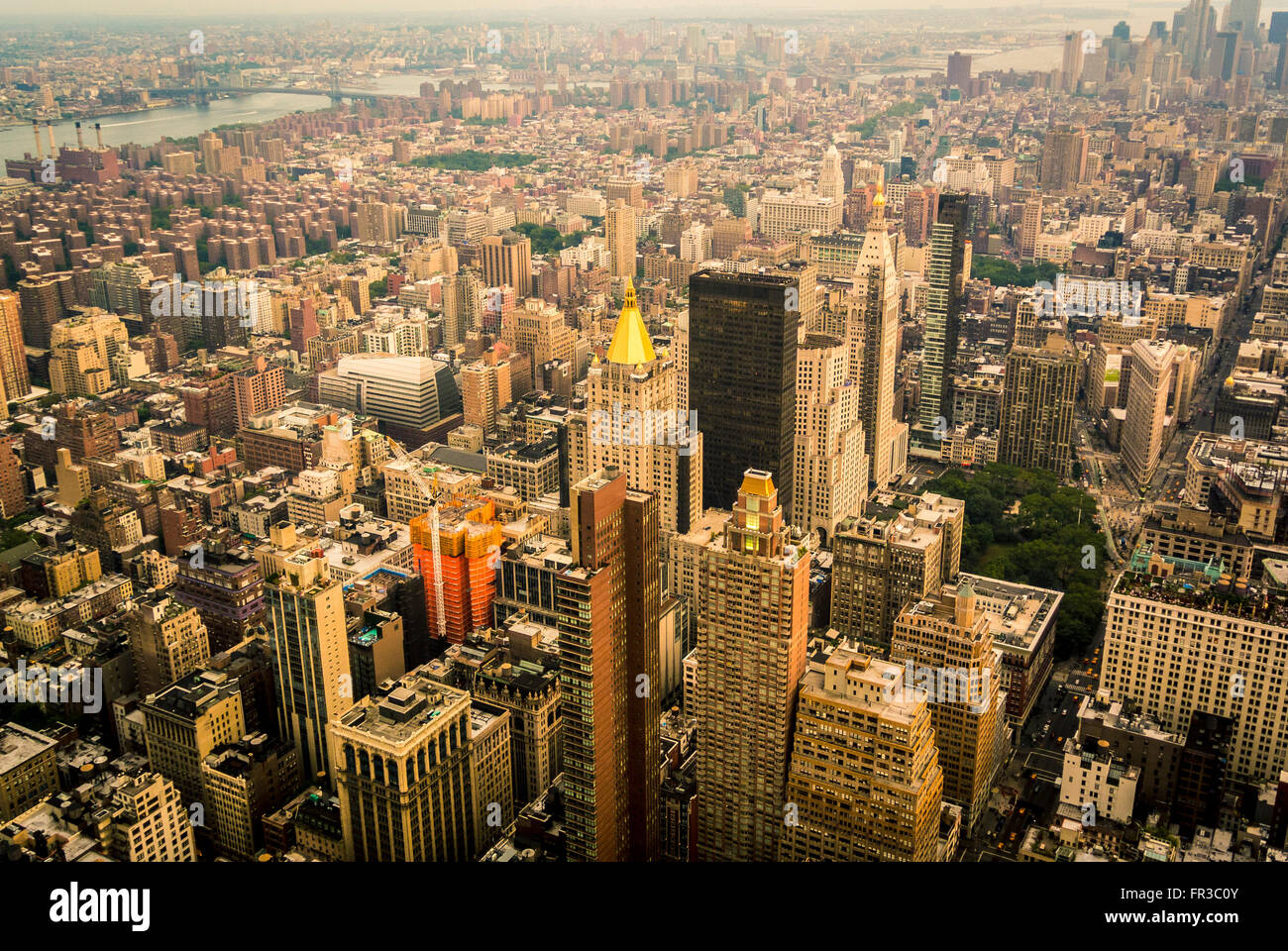 View from the Empire State Building showing New York Life building, New York city, USA Stock Photo