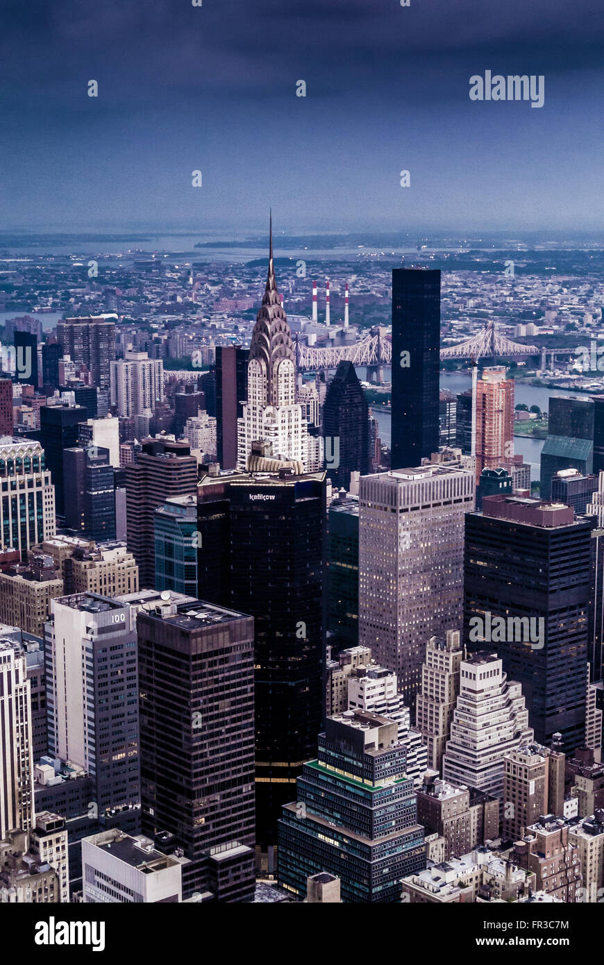 The Chrysler Building, East Side of Midtown Manhattan, New York City, USA. viewed from Empire State Building Stock Photo