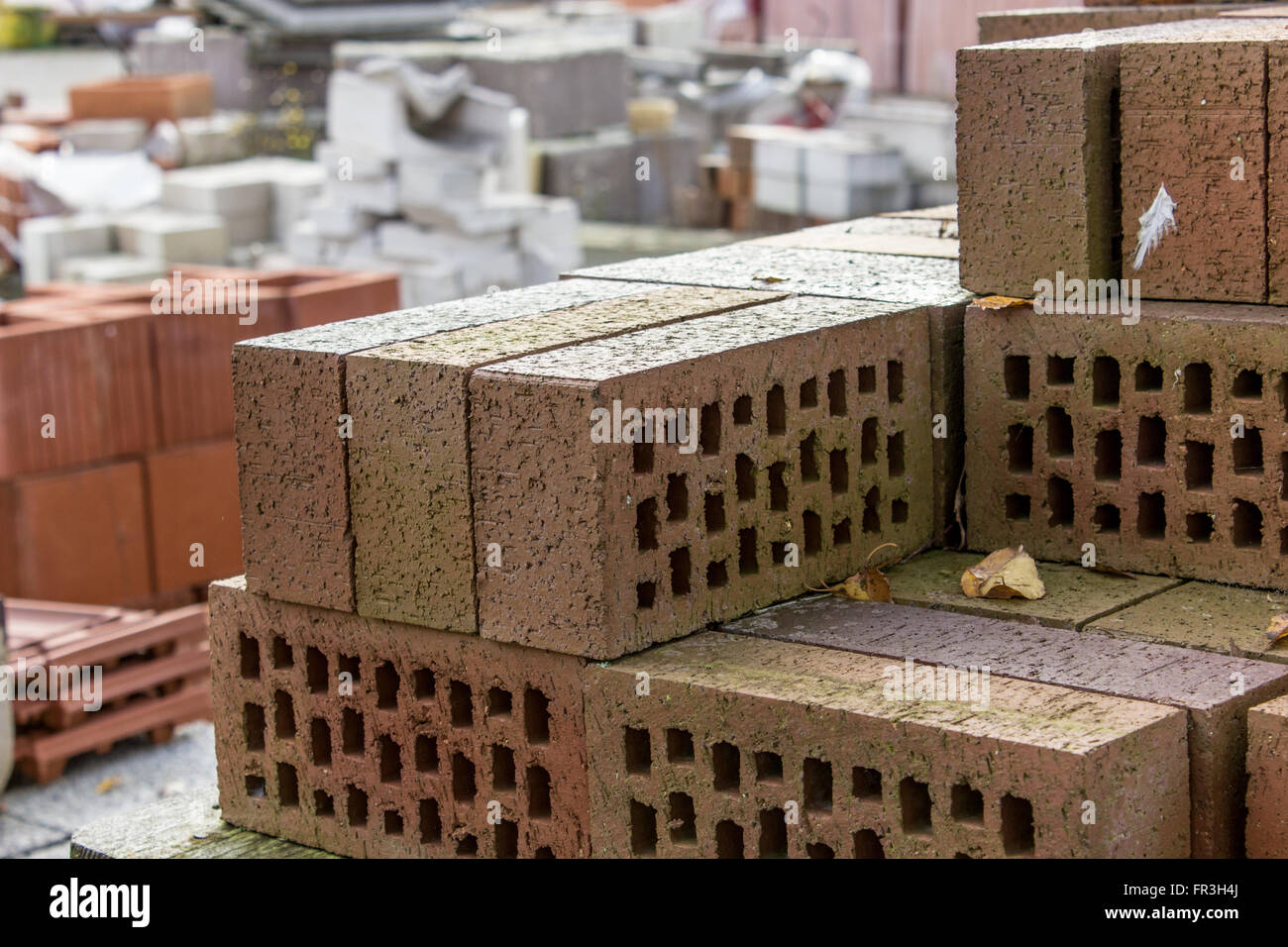 Stack with clinker bricks Stock Photo