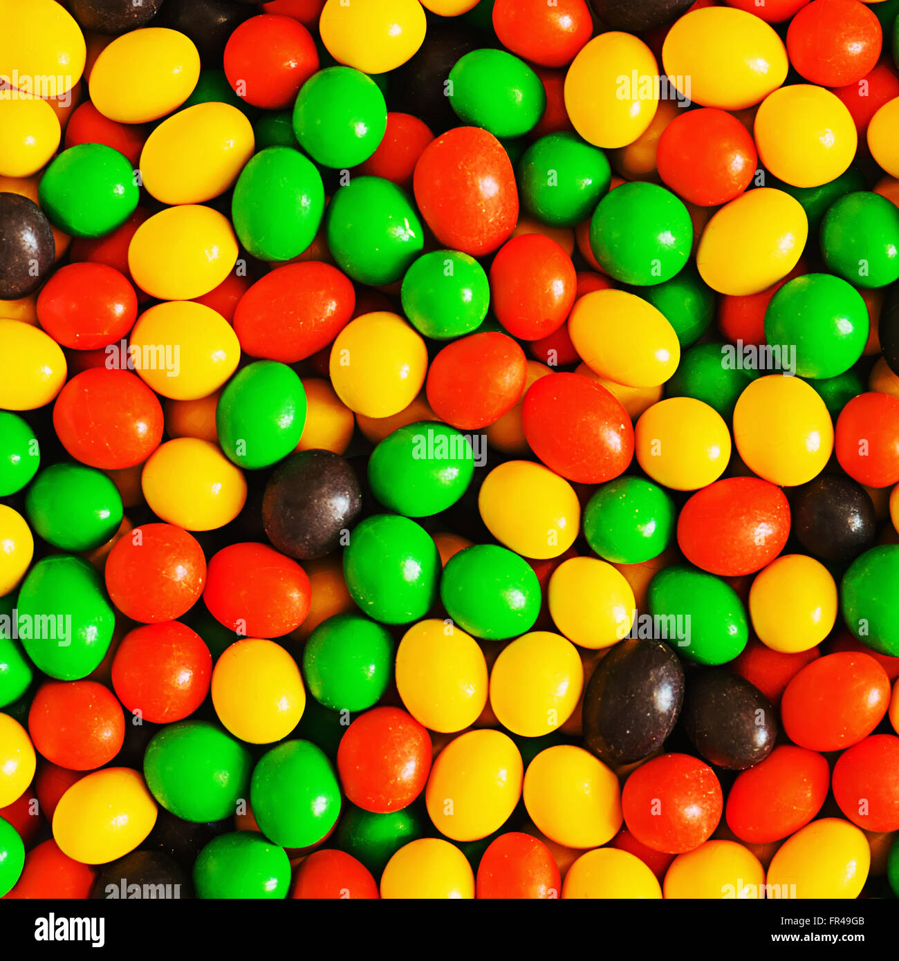 Assorted sweet jelly beans. Pile of colorful chocolate coated candy