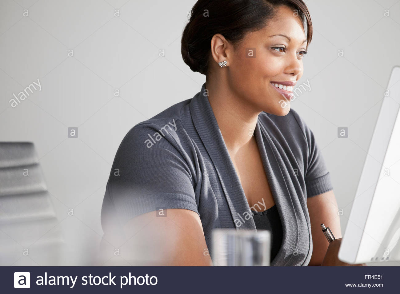 pretty, young, black business woman Stock Photo