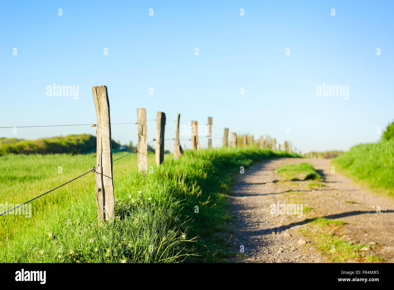 Wooden fences in a countryside Stock Photo - Alamy
