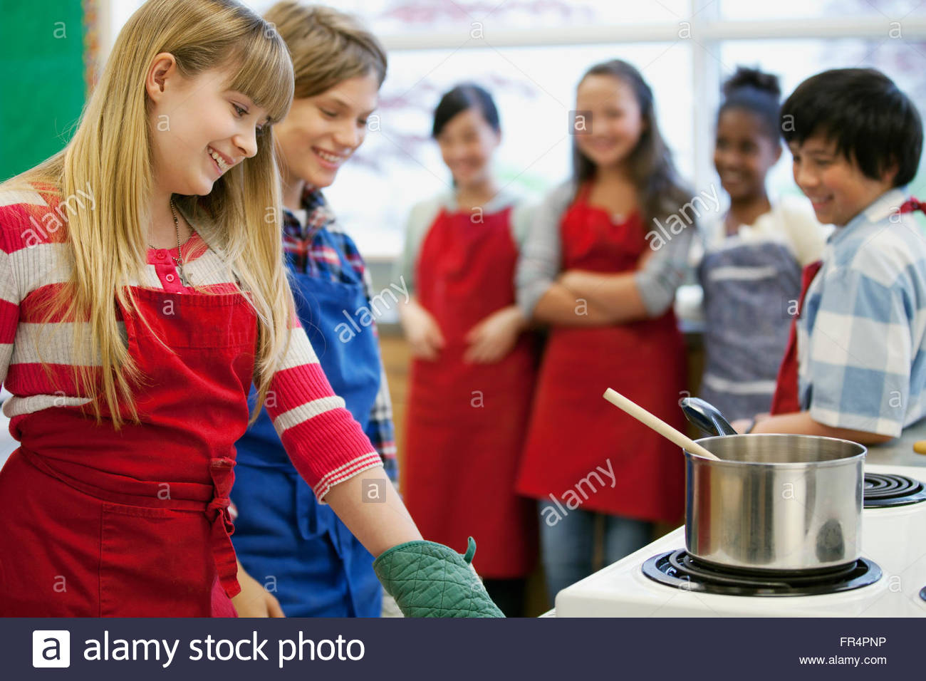 middle school students in home economics class Stock Photo, Royalty ...