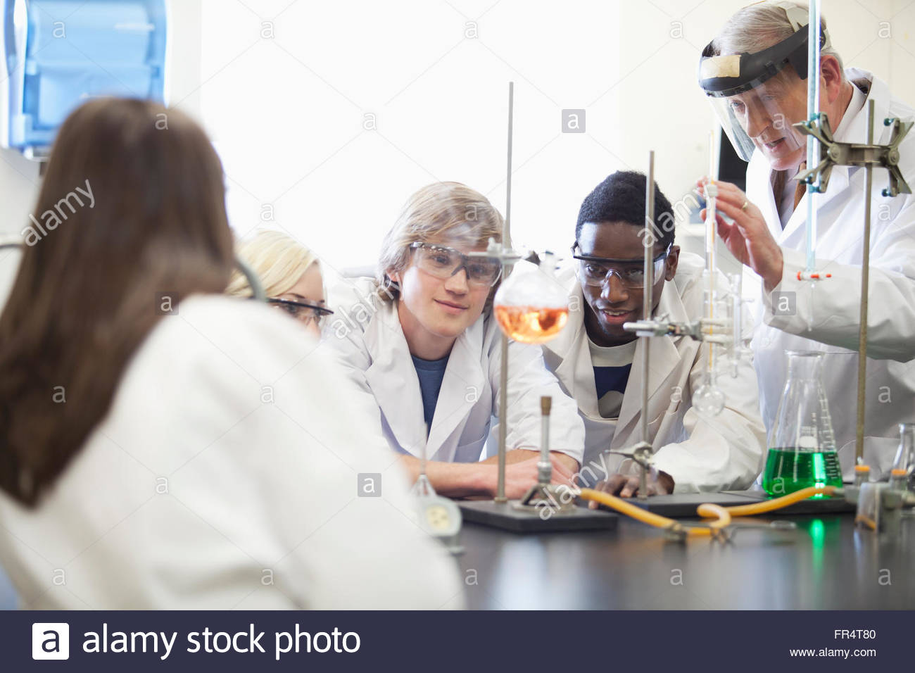 college students working in science lab Stock Photo Alamy