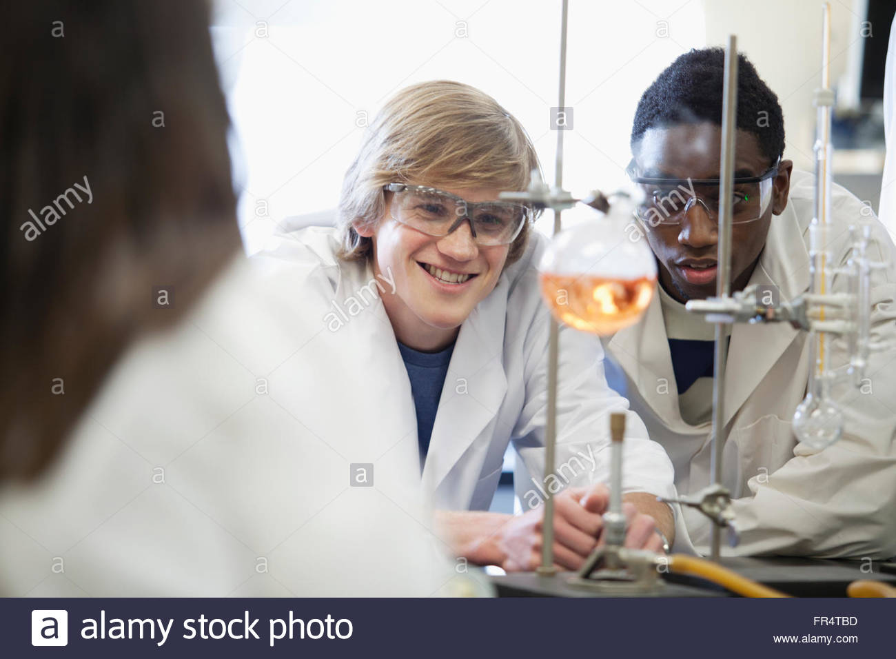 college students working in science lab Stock Photo Alamy
