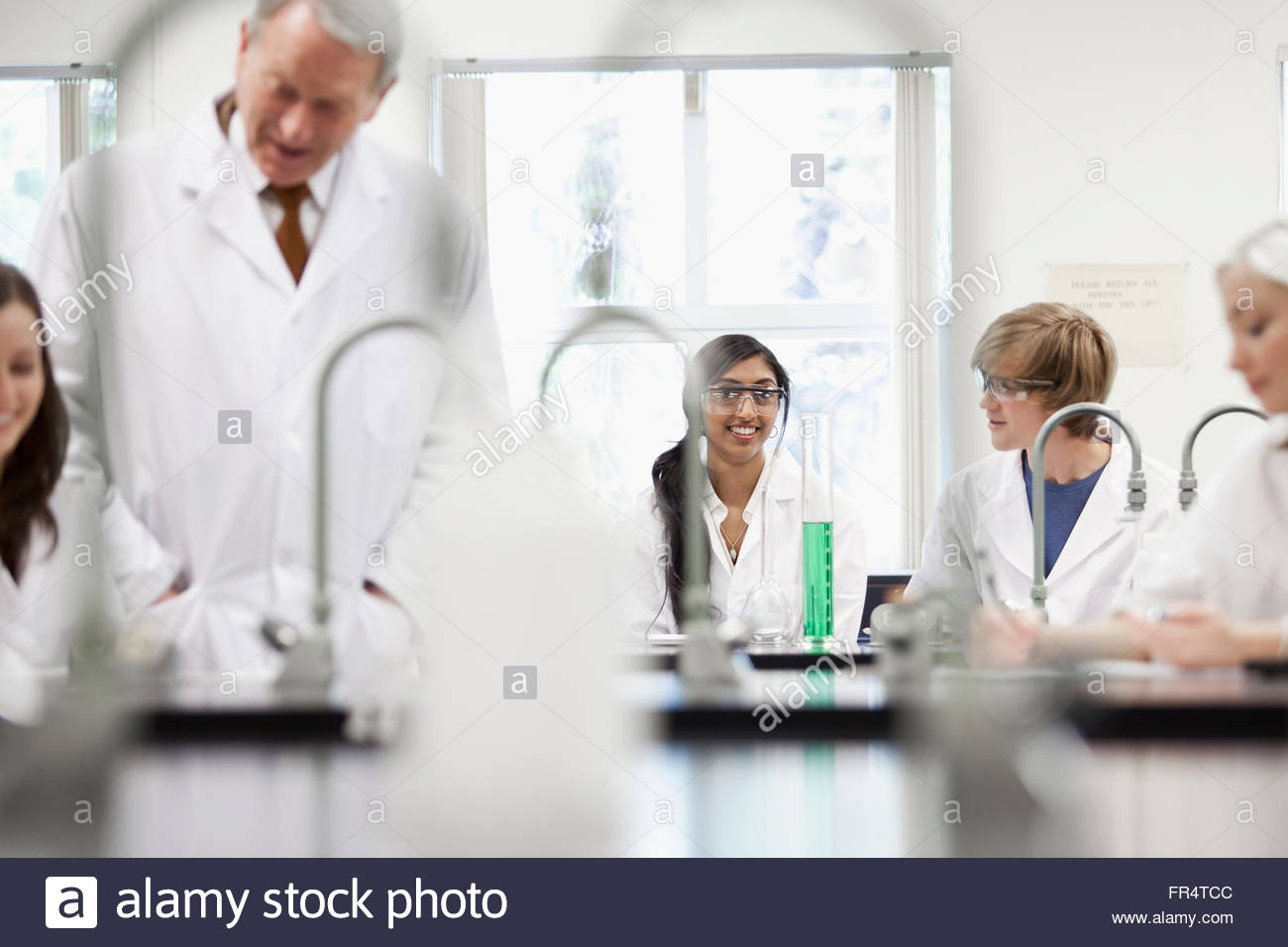 college students working in lab Stock Photo Alamy