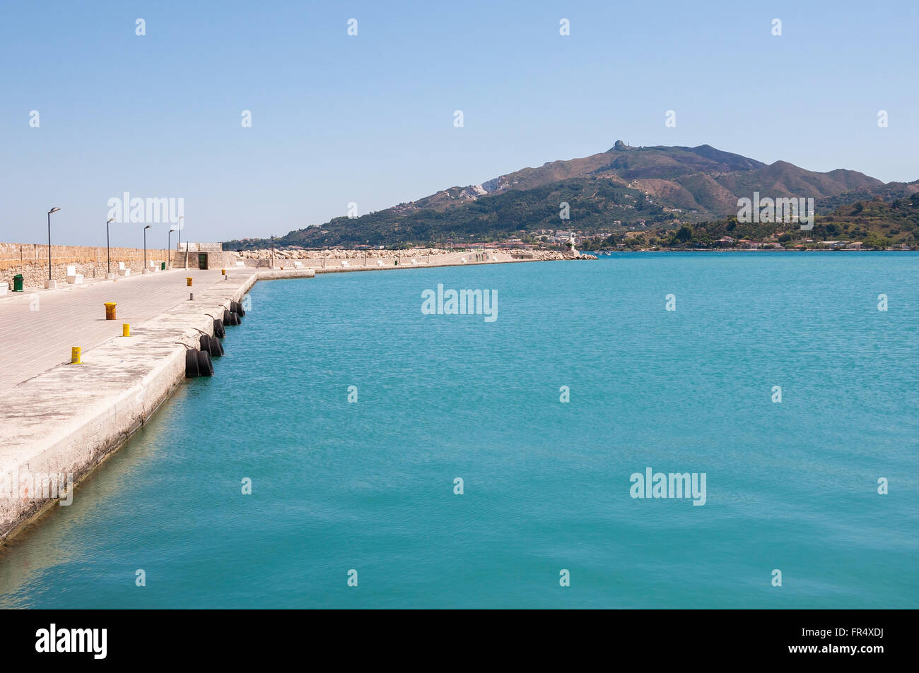 Empty port in Zante town, capital city of Zakynthos, Greece Stock Photo