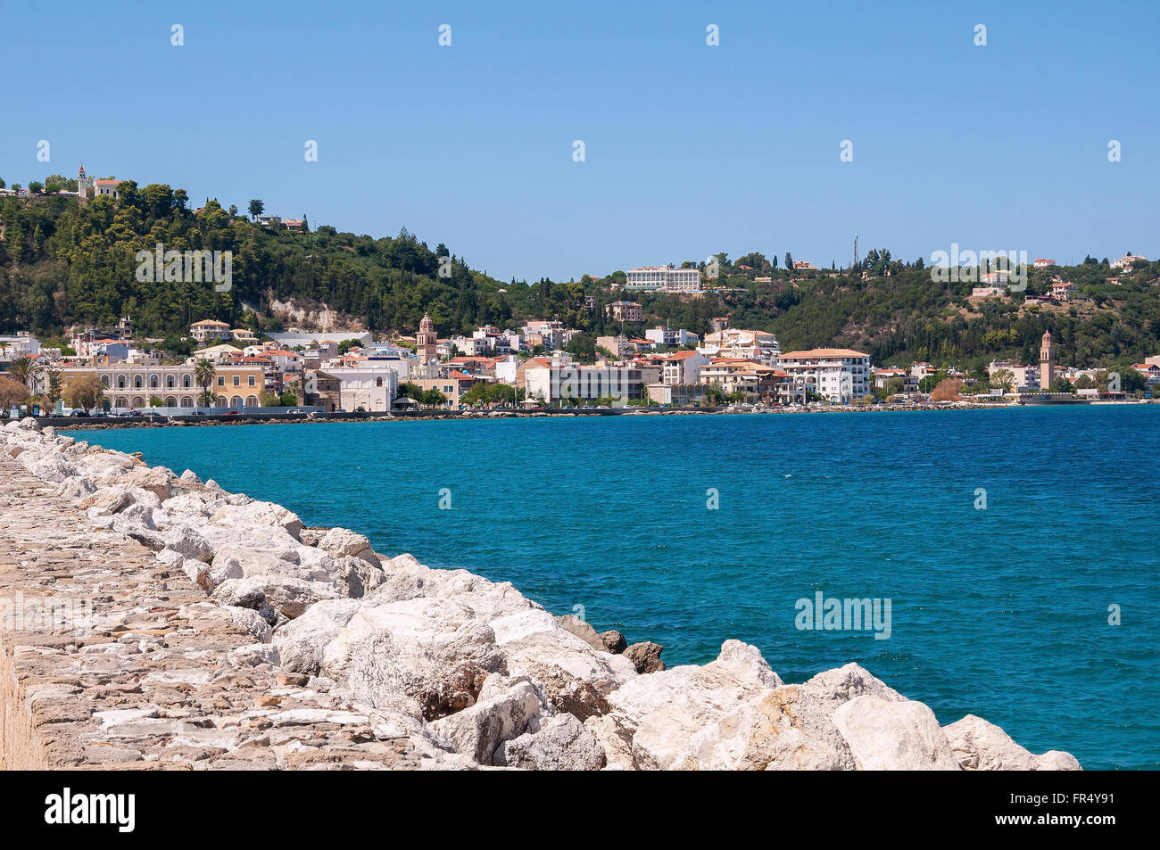 View of town of Zakynthos city, Greece Stock Photo