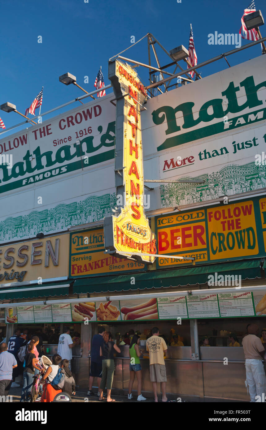 NATHANS FAMOUS HOT DOG STAND SURF AVENUE CONEY ISLAND BROOKLYN NEW YORK ...