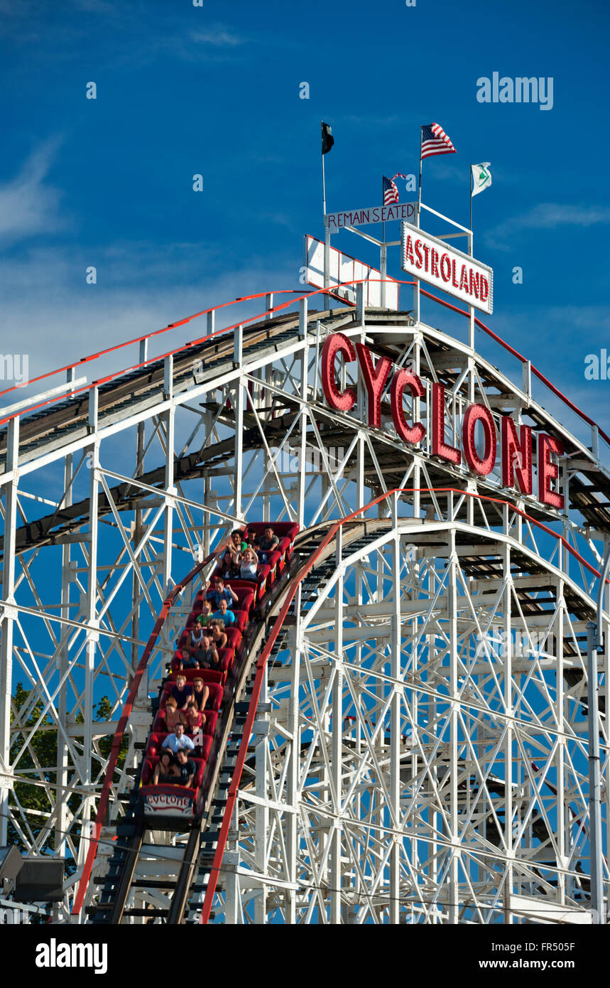 Cyclone Roller Coaster Coney Island Stock Photos & Cyclone Roller ...