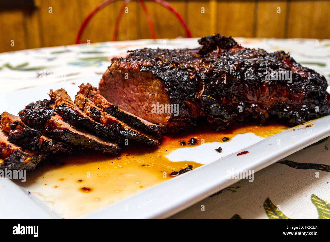 A Juicy Barbecued Tri Tip roast that has been Marinated in a seasoned