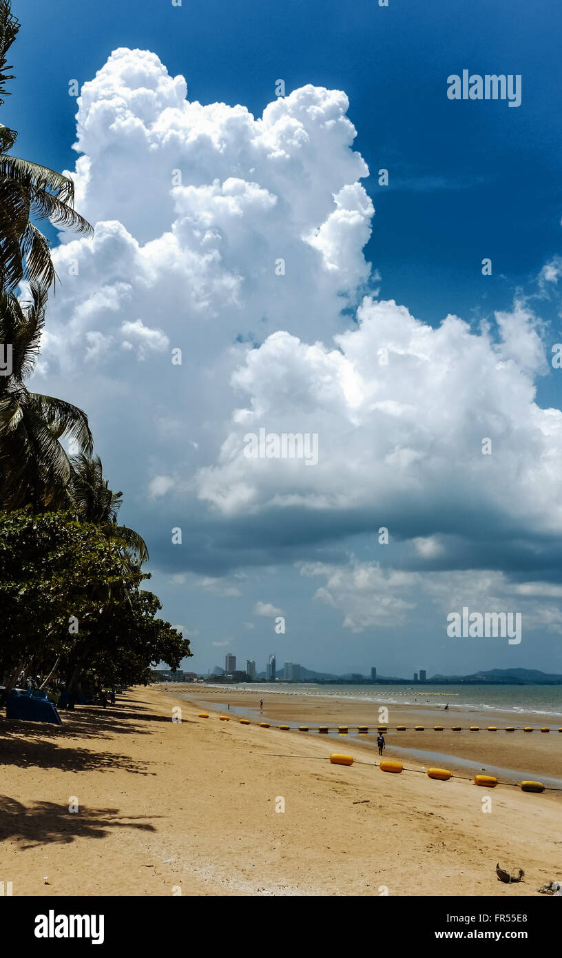 Big clouds at Jomtien Beach Stock Photo