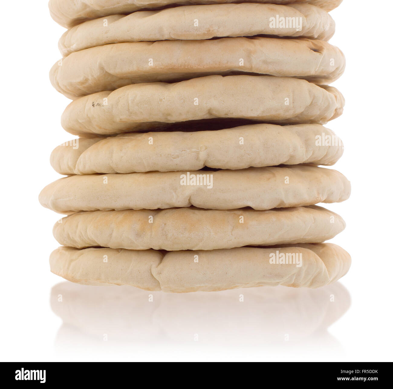 Israeli flat bread pita isolated on white background Stock Photo Alamy