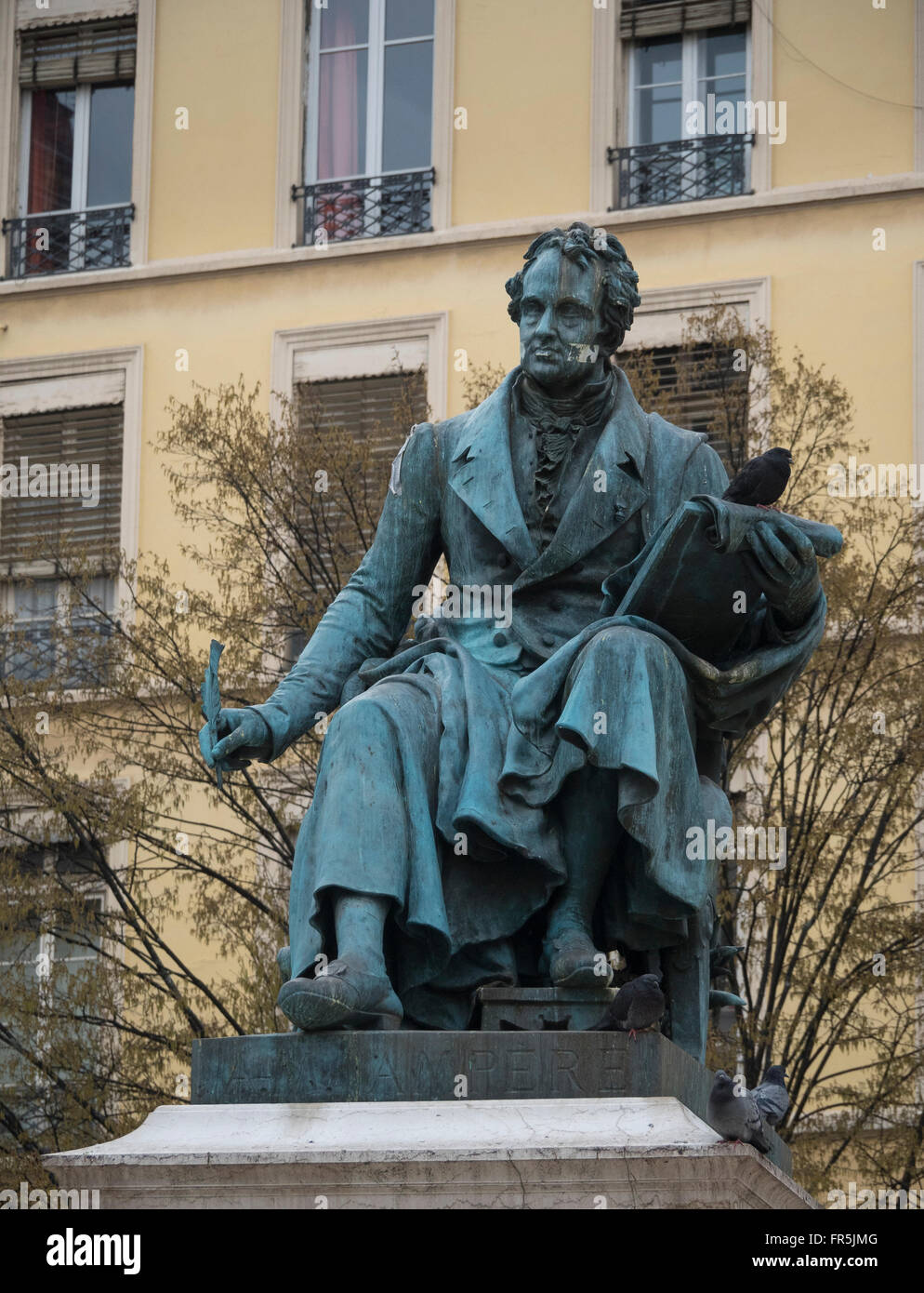 André-Marie Ampère statue , Lyon, France. Stock Photo