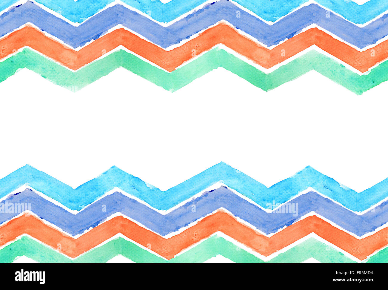Water color of zigzag line geometry graphic pattern background Stock Photo