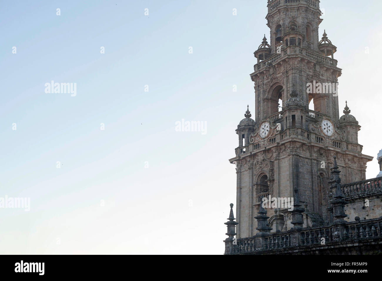 Torre del Reloj or Berenguela, Cathedral. Plaza de Quintana. Santiago de Compostela. Stock Photo