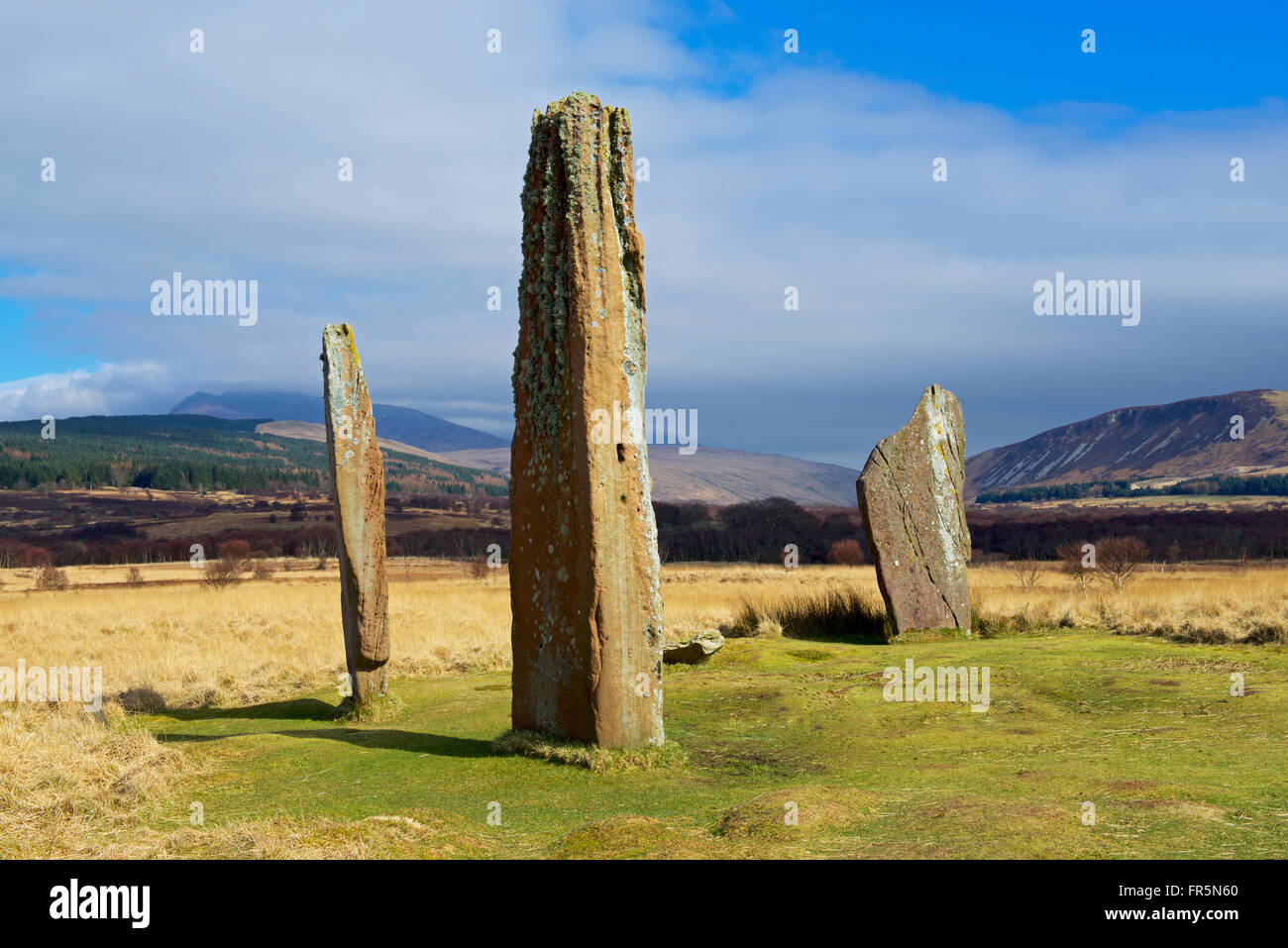 Standing Stones on Machrie Moor, Isle of Arran, North Ayrshire, Scotland UK Stock Photo