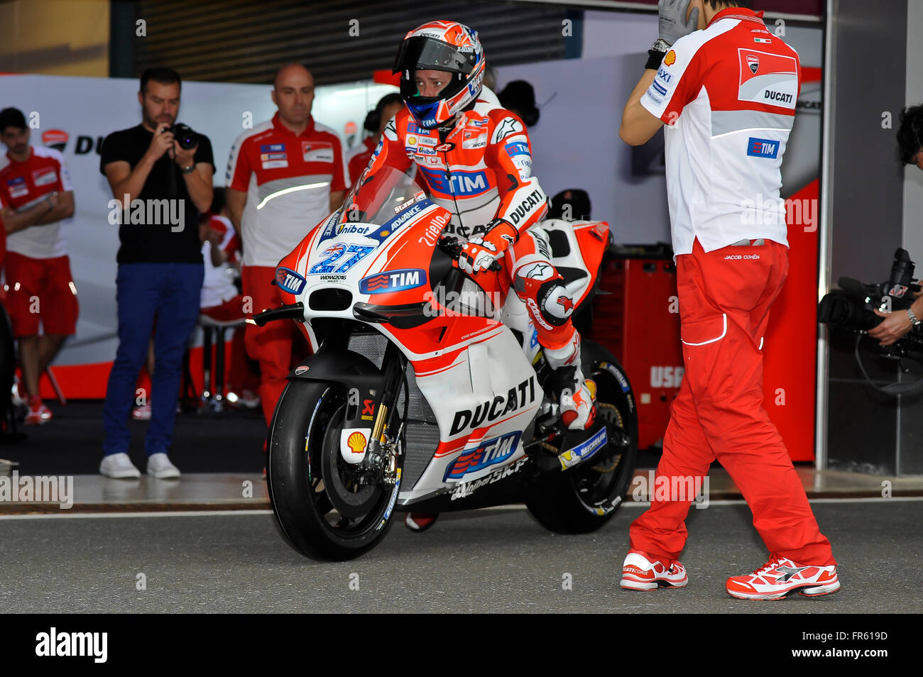 Ducati team test rider Casey Stoner of Australia during test day at Losail circuit (Photo by Gaetano Piazzolla / Pacific Press Stock Photo