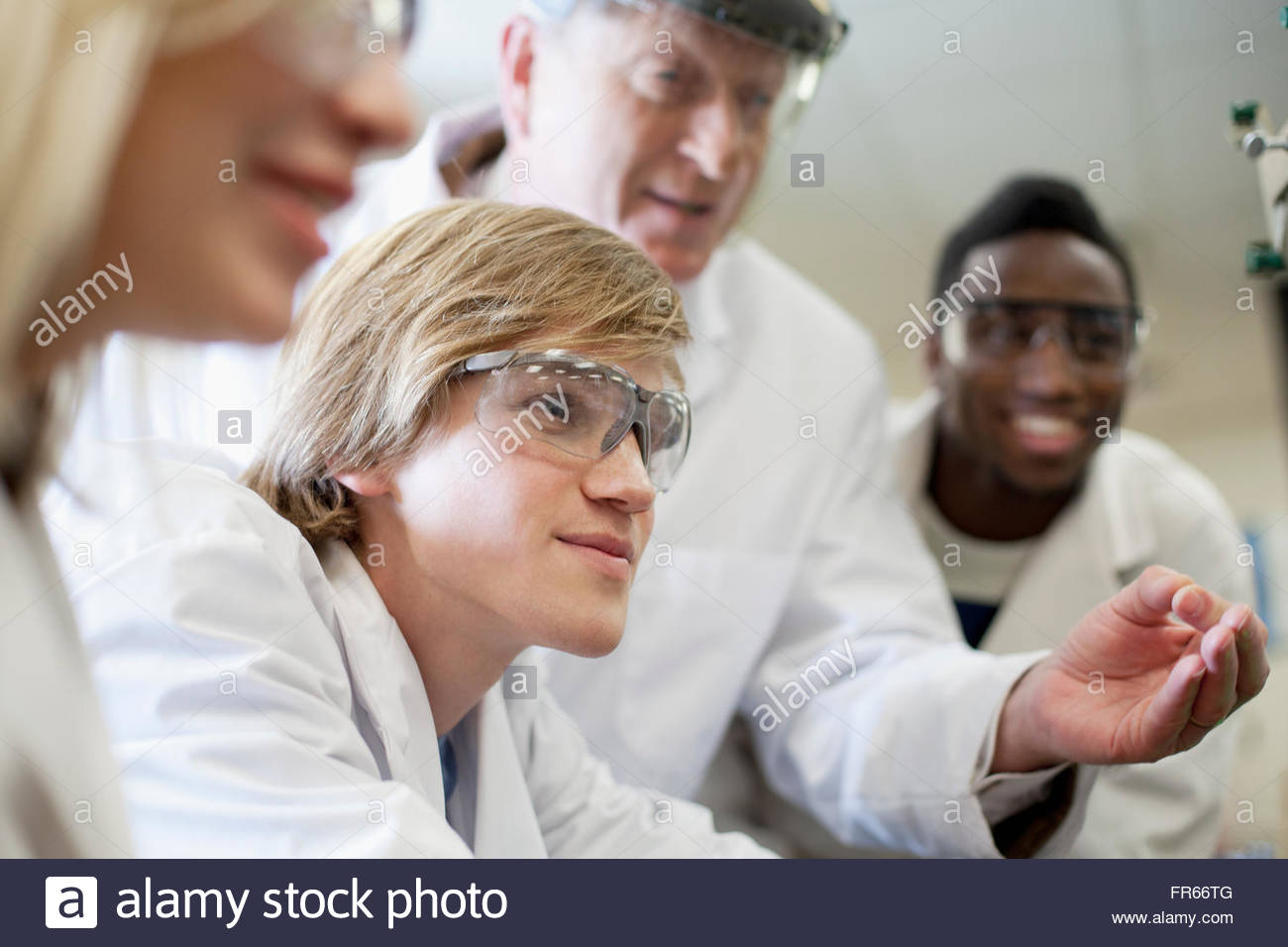 college students working in science lab Stock Photo Alamy