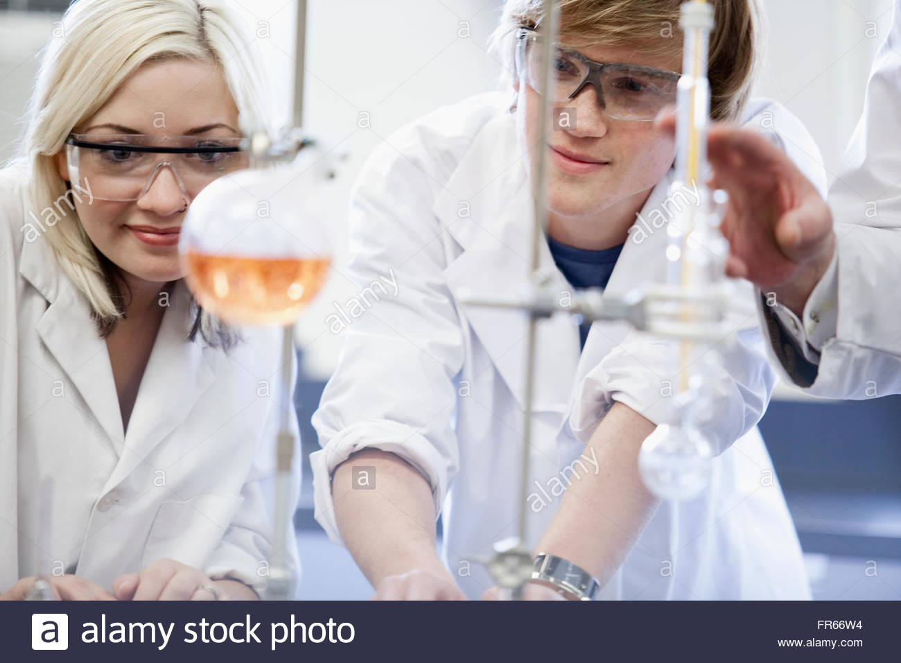 college students working in lab Stock Photo Alamy