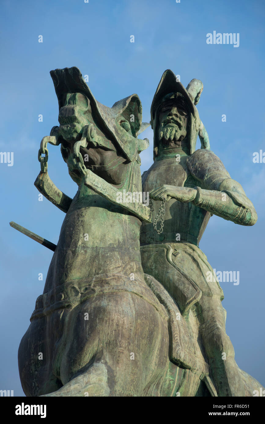 Statue of conquistador Francisco Pizarro born in La Zarza near Trujillo Stock Photo