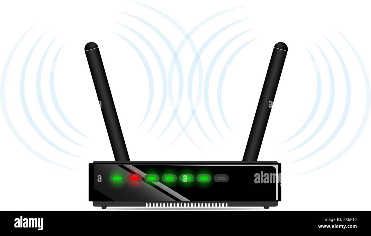 wifi router with antenna Stock Vector Image & Art - Alamy