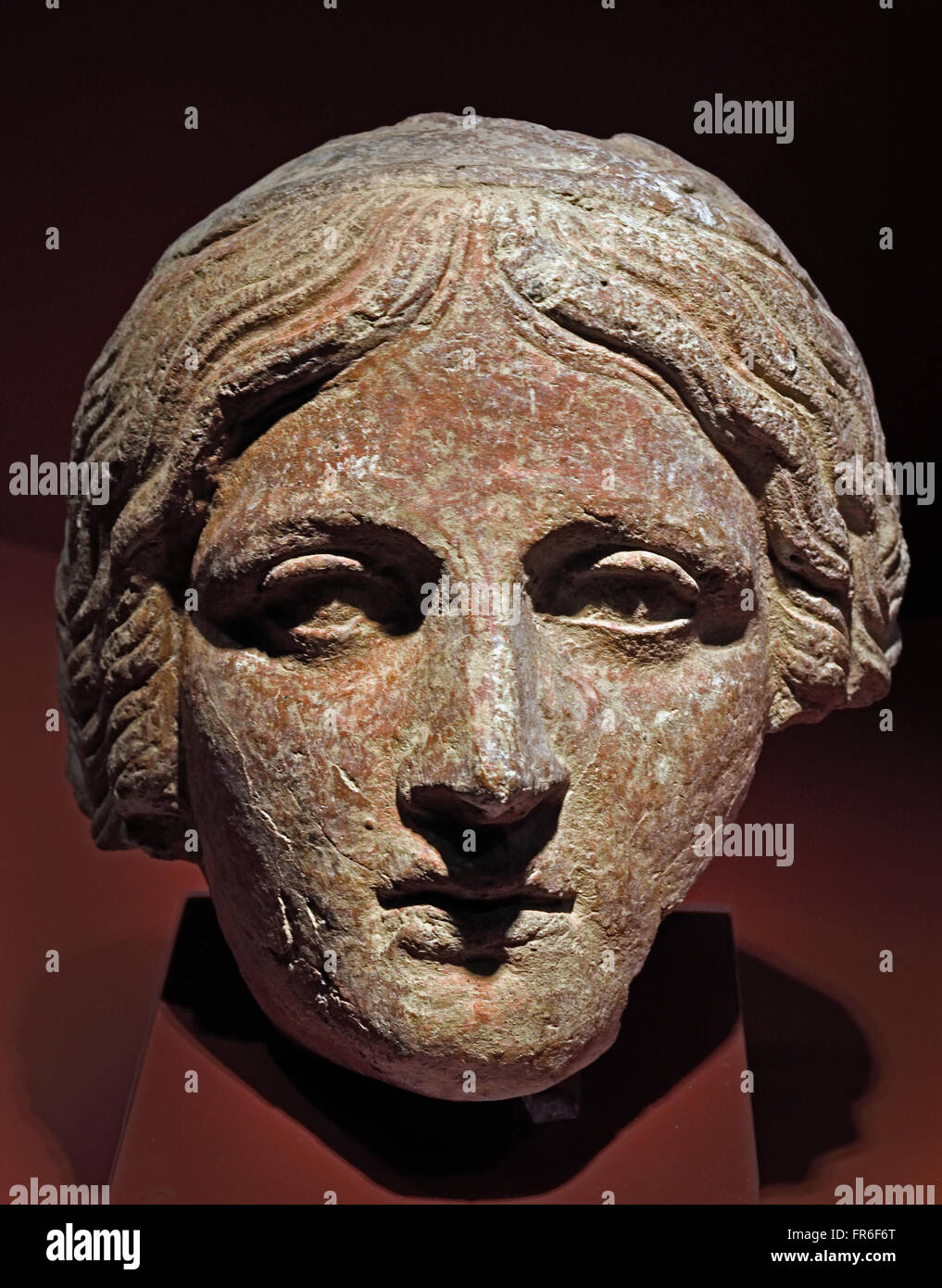 Head of a woman hairstyle d`époque Claudian Smyrna ( Smyrna Ancient Greek  city located at a central and strategic point on the Aegean coast of  Anatolia. This place is known today as