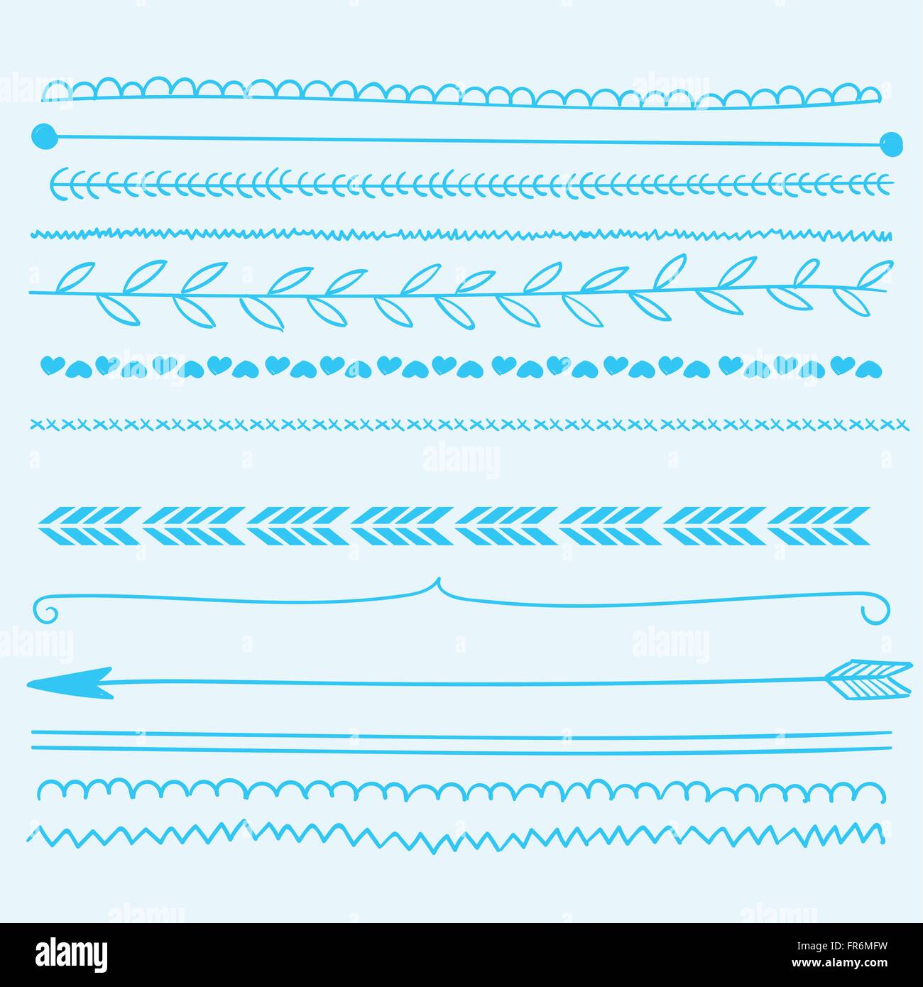 Hand drawn border line set Stock Vector Image & Art - Alamy