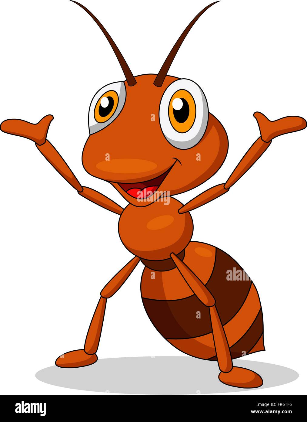 Cute ant cartoon waving Stock Vector