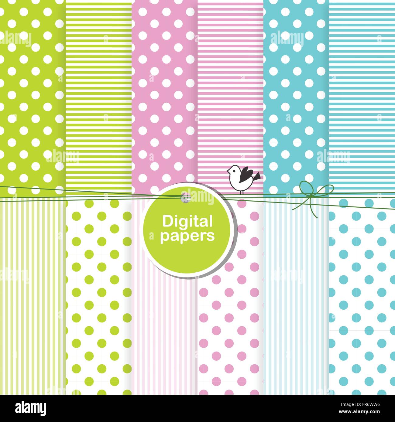 Set of digital paper - wallpaper Stock Vector Image & Art - Alamy