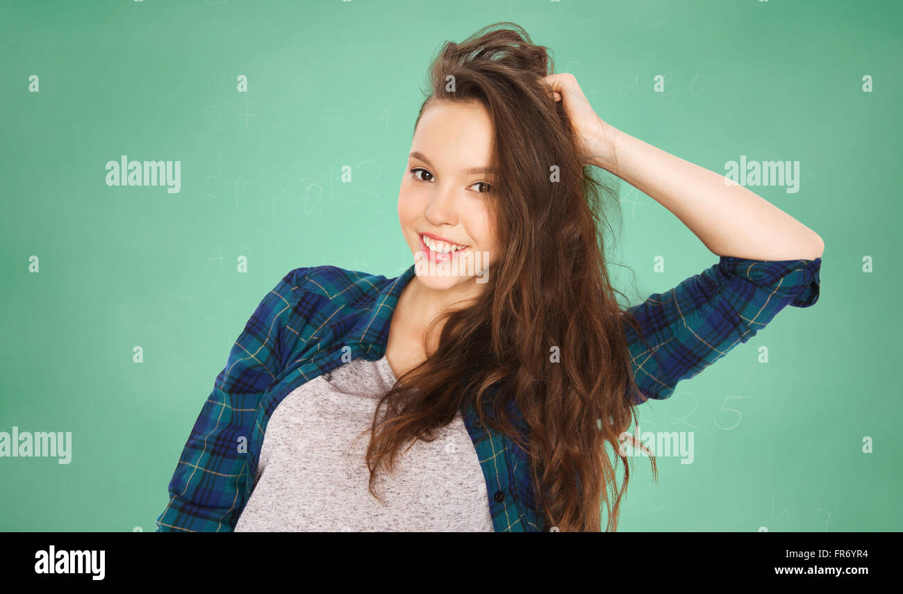 happy smiling pretty teenage student girl Stock Photo - Alamy