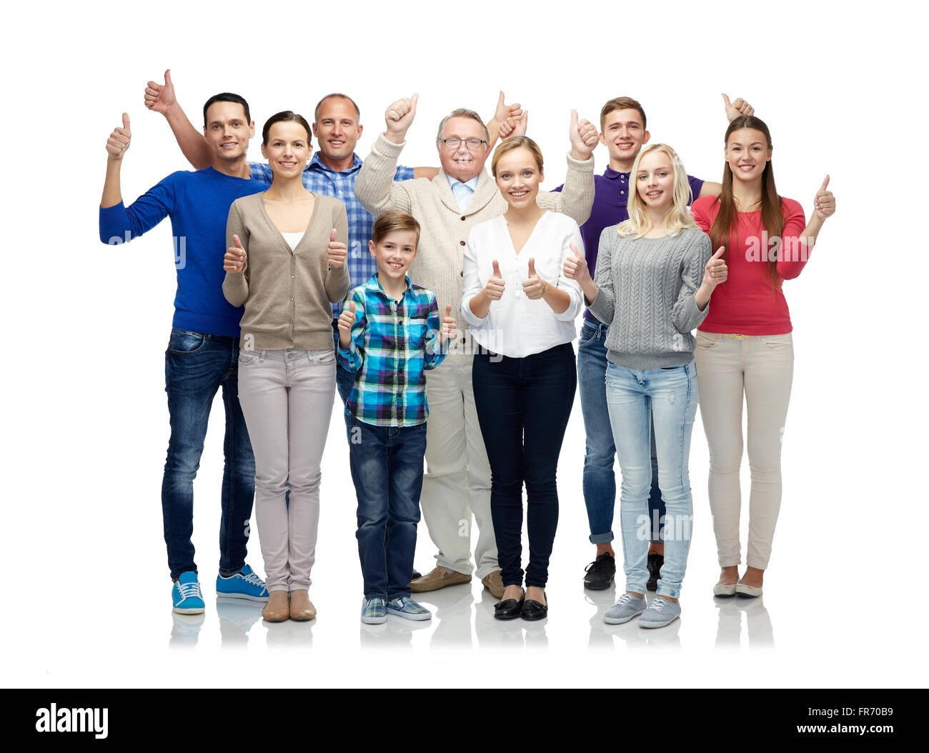 group of smiling people showing thumbs up Stock Photo - Alamy